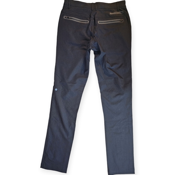 Lululemon Mens Commute Pants Size 34 Black Nylon Vented Snap Button - Picture 9 of 9